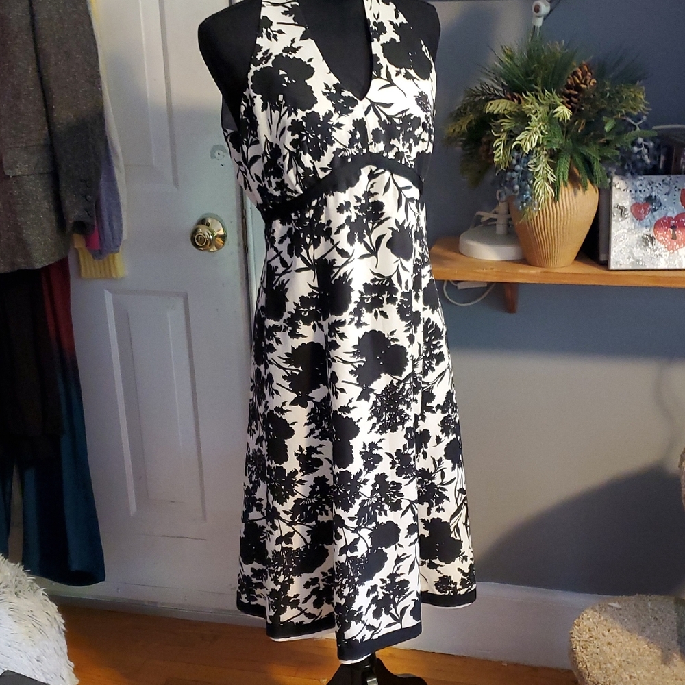 Ann Taylor Monochrome Floral Dress